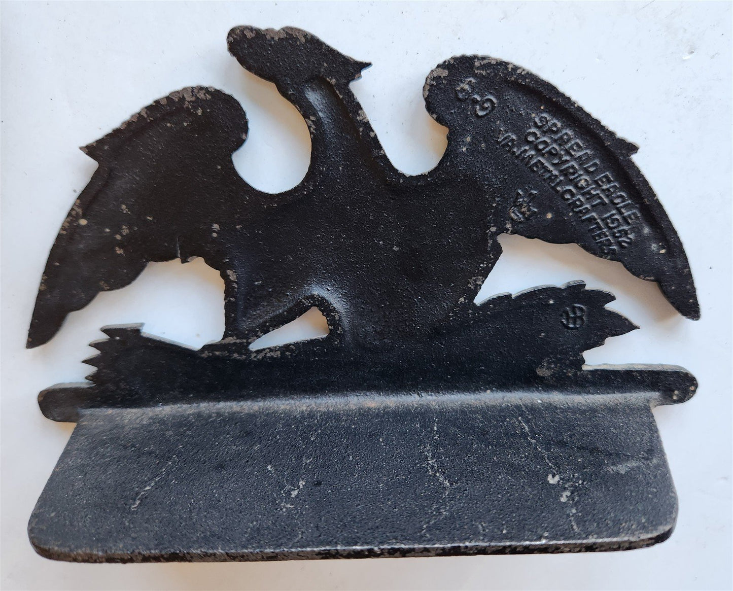 1952 METAL BOOKENDS signed SPREAD EAGLE VA. metalcrafters VINTAGE