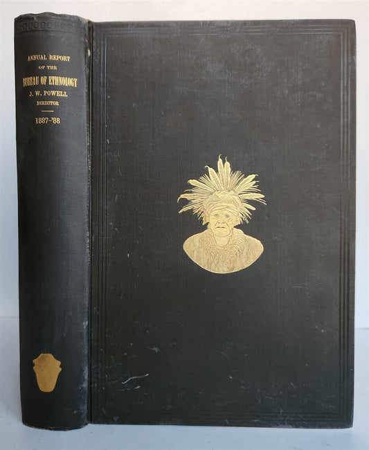 1887-1888 REPORT of AMERICAN BUREAU of ETHNOLOGY by J.POWELL antique ILLUSTRATED