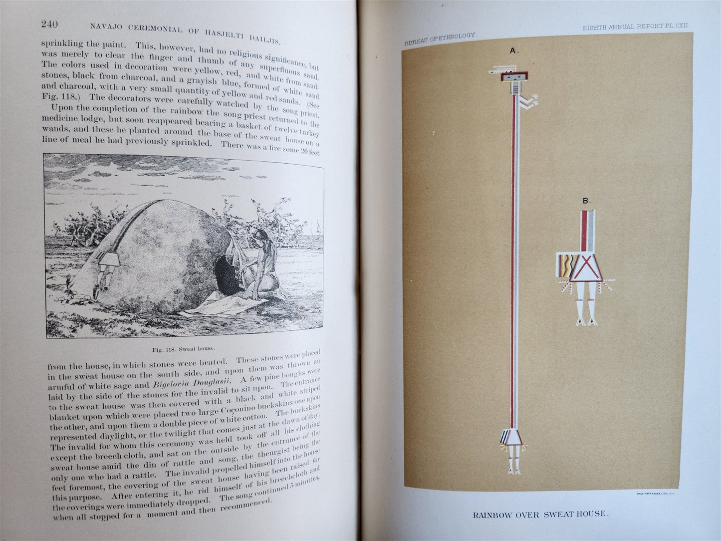 1886-1887 REPORT of AMERICAN BUREAU of ETHNOLOGY by J.POWELL antique ILLUSTRATED