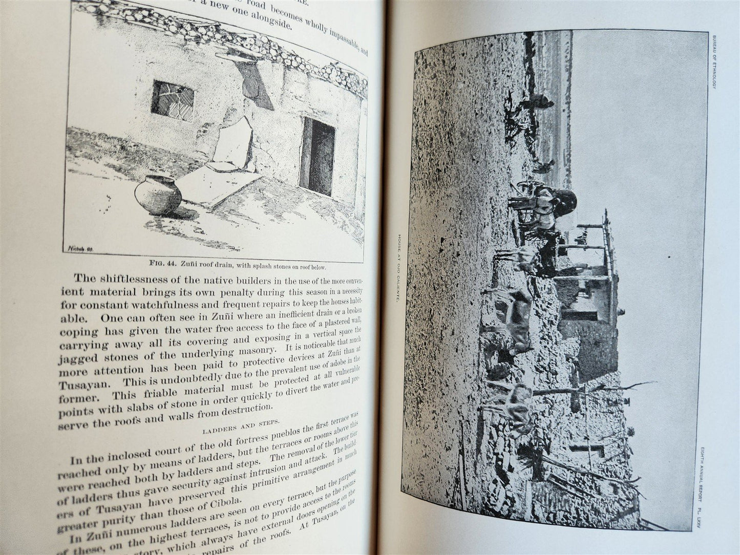 1886-1887 REPORT of AMERICAN BUREAU of ETHNOLOGY by J.POWELL antique ILLUSTRATED