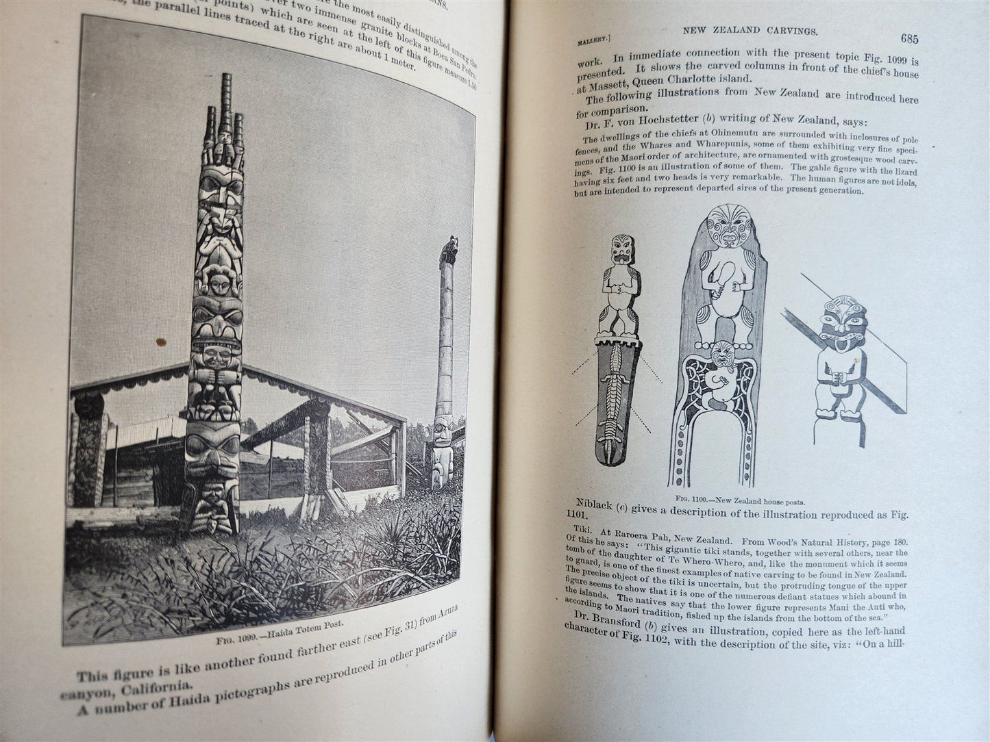 1888-1889 REPORT of AMERICAN BUREAU of ETHNOLOGY by J.POWELL antique ILLUSTRATED