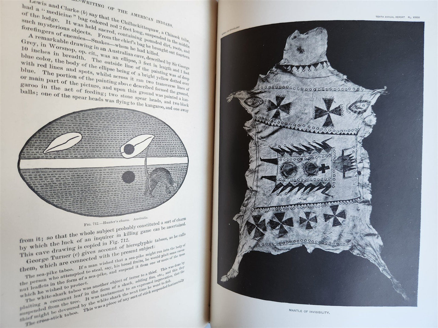 1888-1889 REPORT of AMERICAN BUREAU of ETHNOLOGY by J.POWELL antique ILLUSTRATED