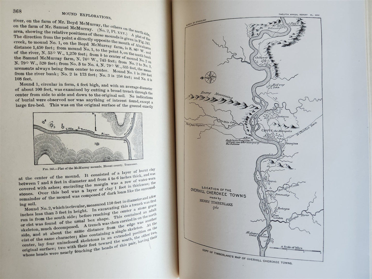 1890-1891 REPORT of AMERICAN BUREAU of ETHNOLOGY by J.POWELL antique ILLUSTRATED