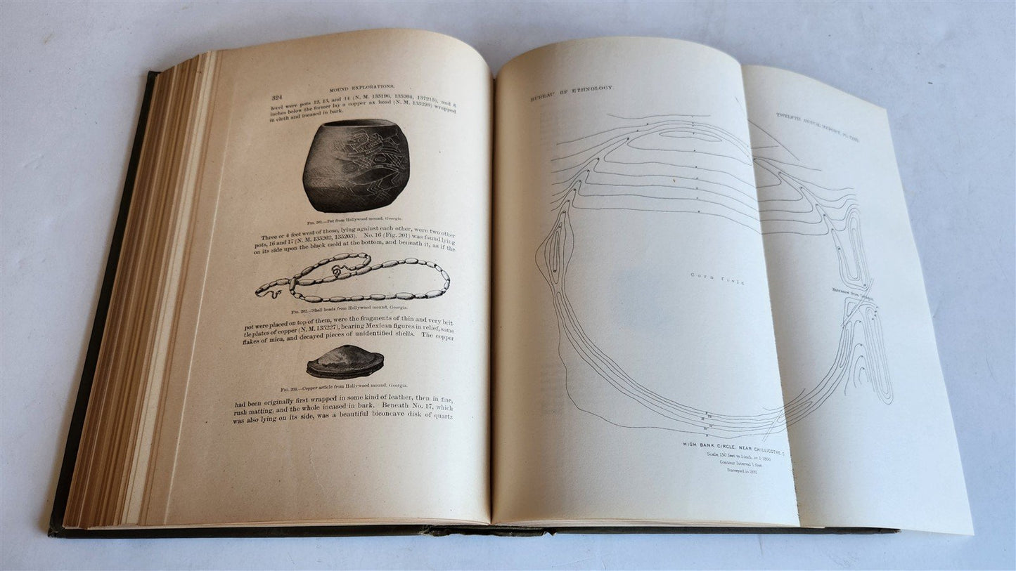 1890-1891 REPORT of AMERICAN BUREAU of ETHNOLOGY by J.POWELL antique ILLUSTRATED