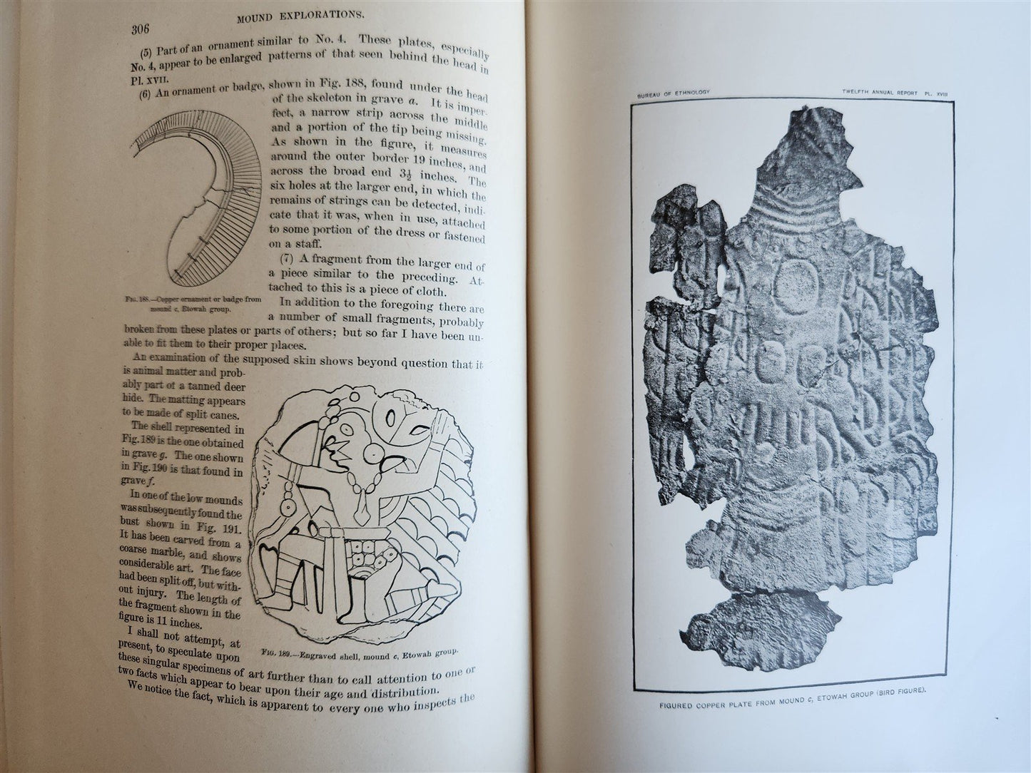 1890-1891 REPORT of AMERICAN BUREAU of ETHNOLOGY by J.POWELL antique ILLUSTRATED