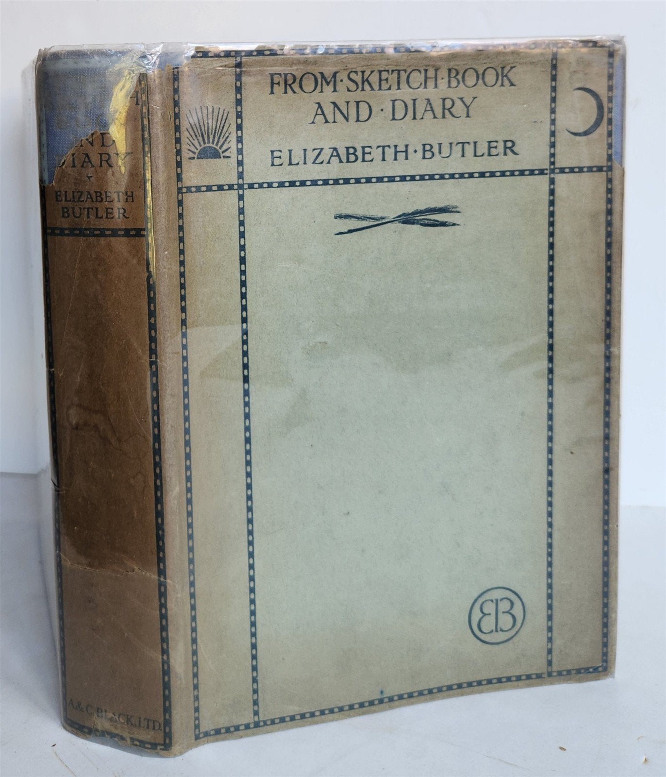 1909 FROM SKETCH BOOK & DIARY by Elizabeth Butler antique ILLUSTRATED TRAVELS