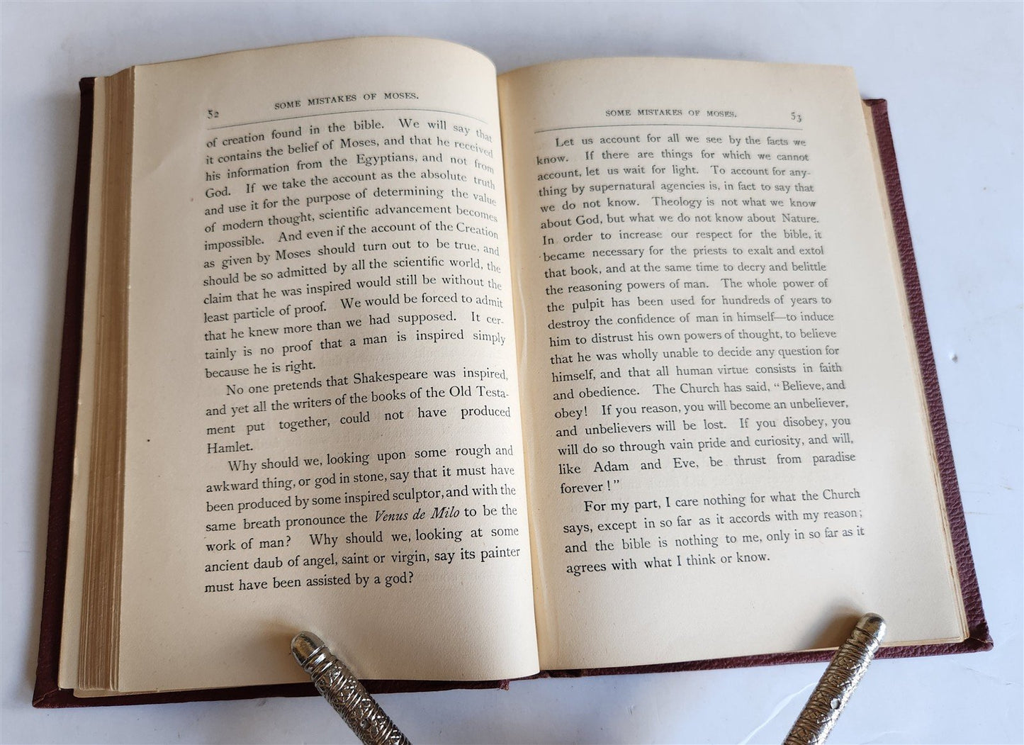 1880 SOME MISTAKES OF MOSES by ROBERT INGERSOLL antique