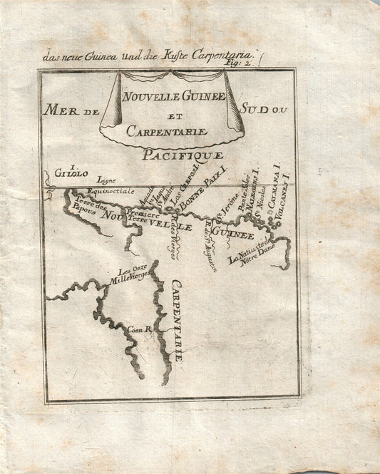 1719 MAP OF NEW GUINEA plate 2 from Beschreibung Des gantzen Welt-Kreises