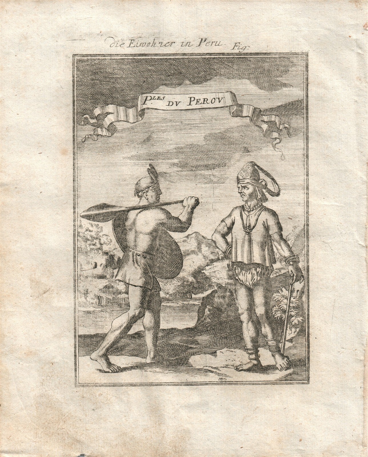 1719 PEOPLE of PERU plate from Beschreibung Des gantzen Welt-Kreises