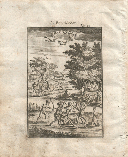 1719 BRASILIANS plate 43 from Beschreibung Des gantzen Welt-Kreises