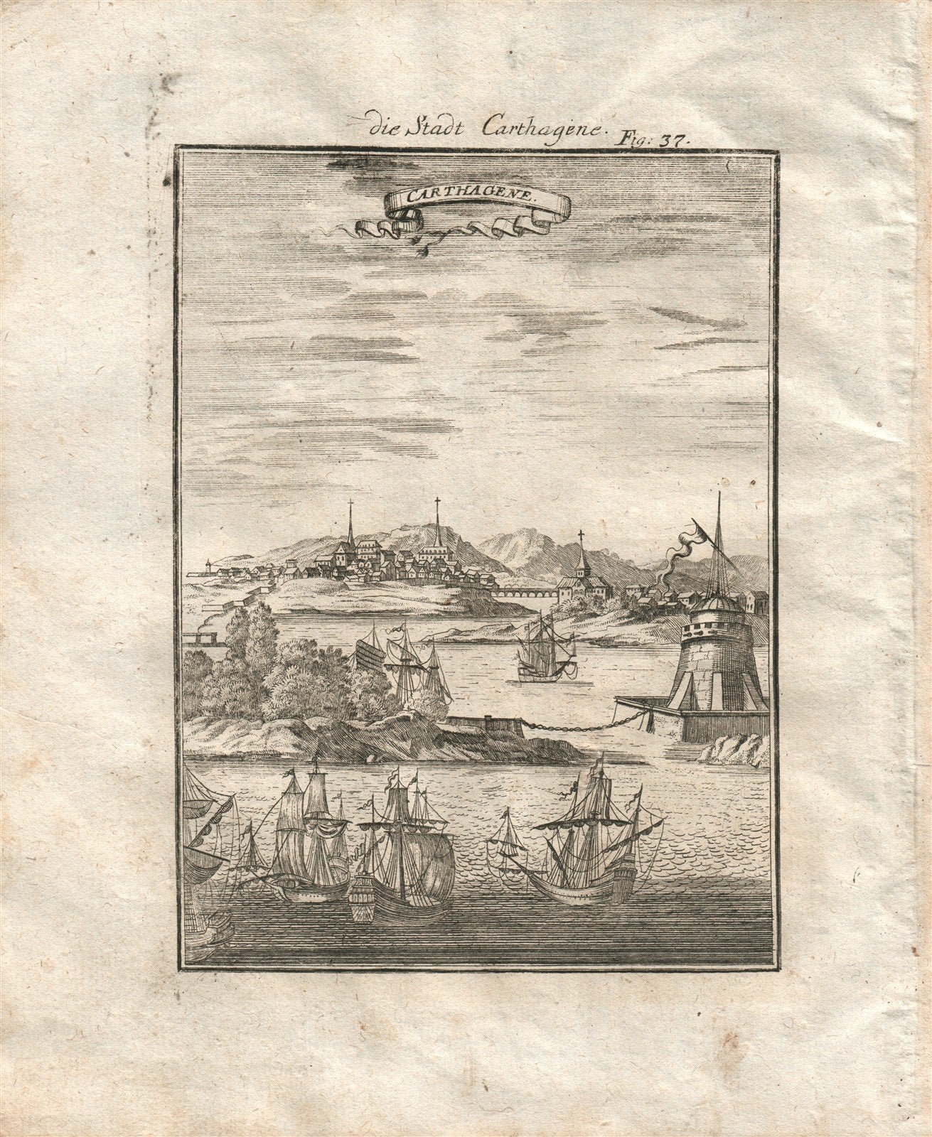 1719 CARTHAGENE plate 37 from Beschreibung Des gantzen Welt-Kreises