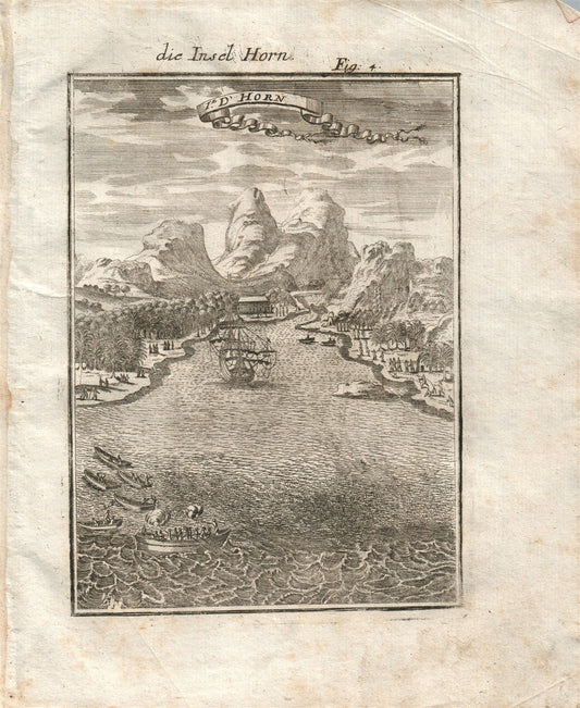 1719 HORN ISLAND plate 4 from Beschreibung Des gantzen Welt-Kreises
