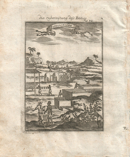 1719 INDIGOTOIRE plate 32 from Beschreibung Des gantzen Welt-Kreises
