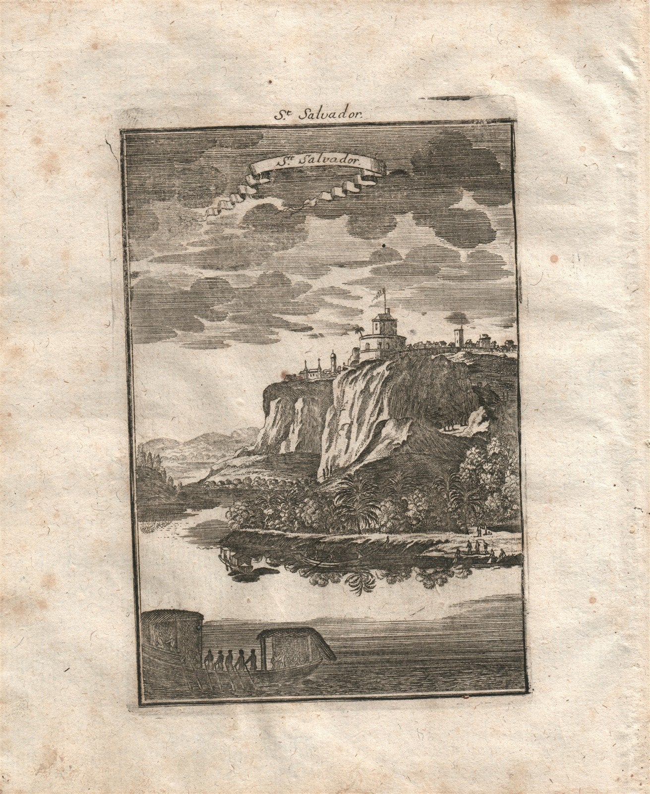 1719 ST.SALVADOR plate from Beschreibung Des gantzen Welt-Kreises