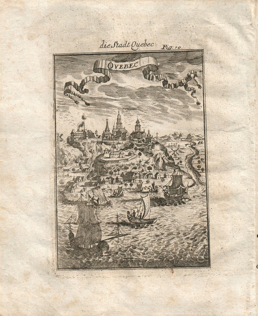 1719 QUEBEC plate 10 from Beschreibung Des gantzen Welt-Kreises