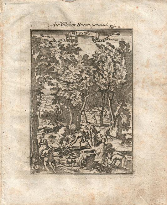 1719 HURONS plate 11 from Beschreibung Des gantzen Welt-Kreises