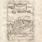 1719 CASTILLE NEUVE ou CASTILLE d'OR MAP -Beschreibung Des gantzen Welt-Kreises