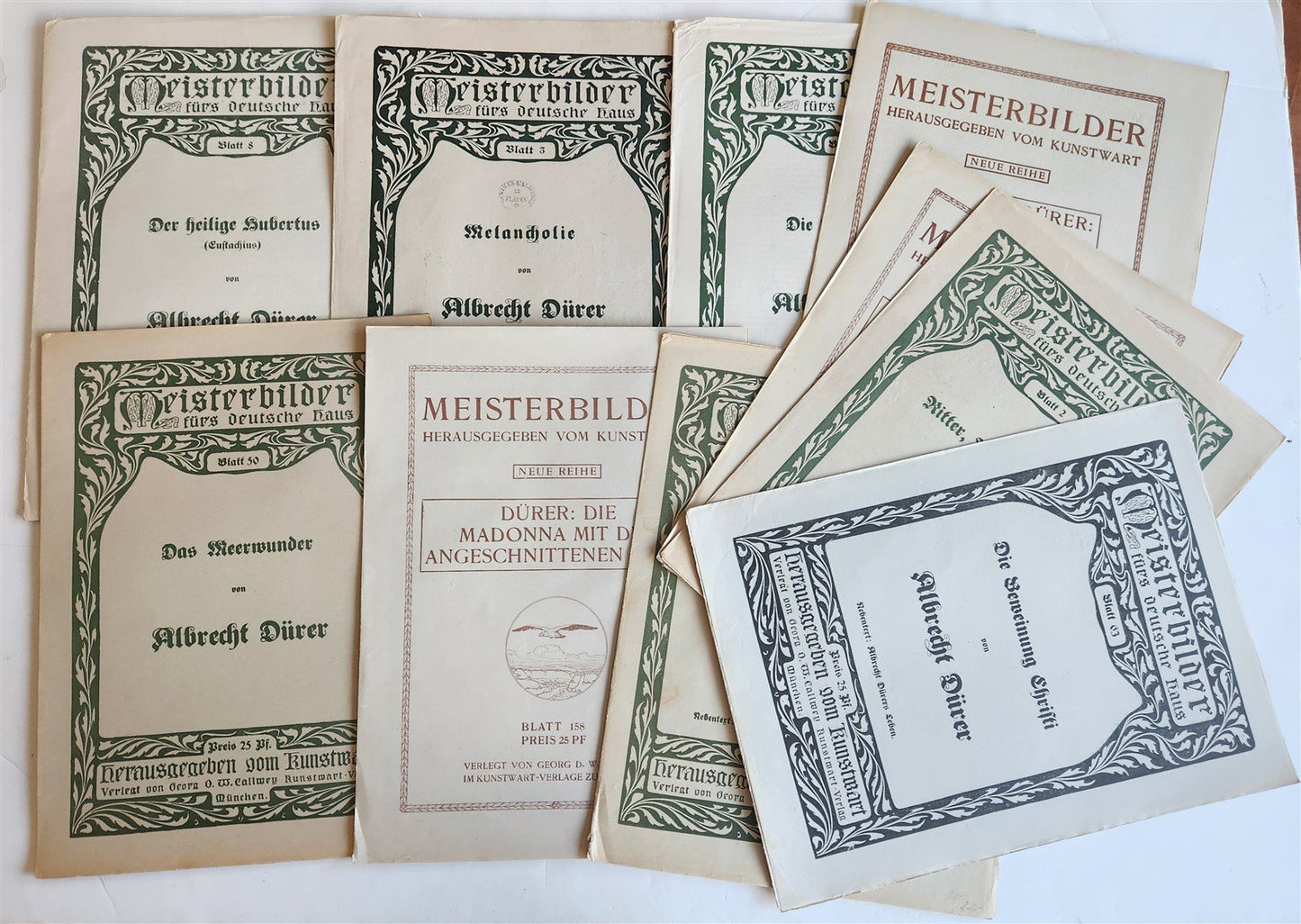 1900s ALBRECHT DURER lot of 10 GERMAN ART PUBLICATIONS FOLIO ANTIQUE
