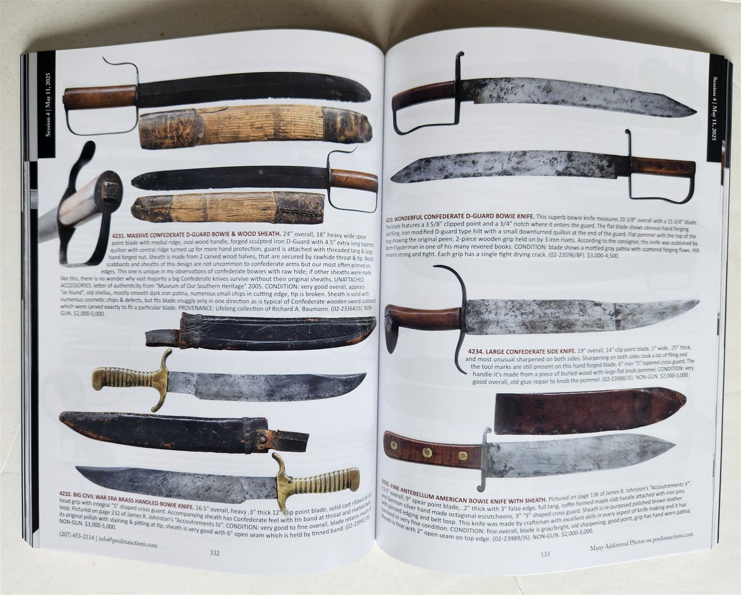 ANTIQUE PREMIER FIREARMS LOT of 8 2024-2025 POULIN AUCTION CATALOGS
