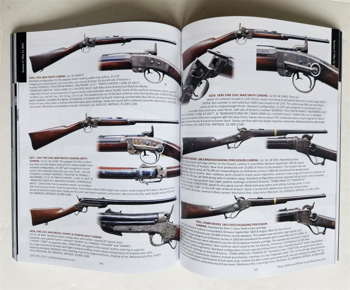 ANTIQUE PREMIER FIREARMS LOT of 8 2024-2025 POULIN AUCTION CATALOGS