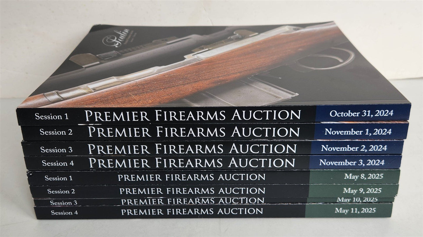ANTIQUE PREMIER FIREARMS LOT of 8 2024-2025 POULIN AUCTION CATALOGS