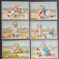 6 ANTIQUE VICTORIAN TRADE CARDS - BABY w/ DOLLS