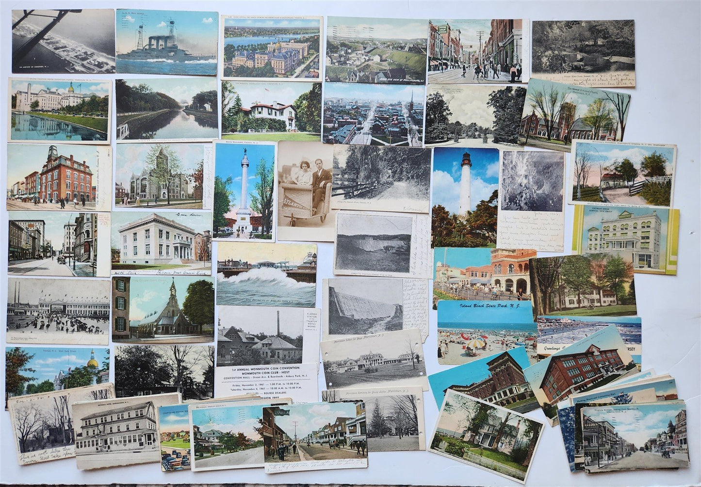 NEW JERSEY NJ lot of 89 ANTIQUE & VINTAGE POSTCARDS