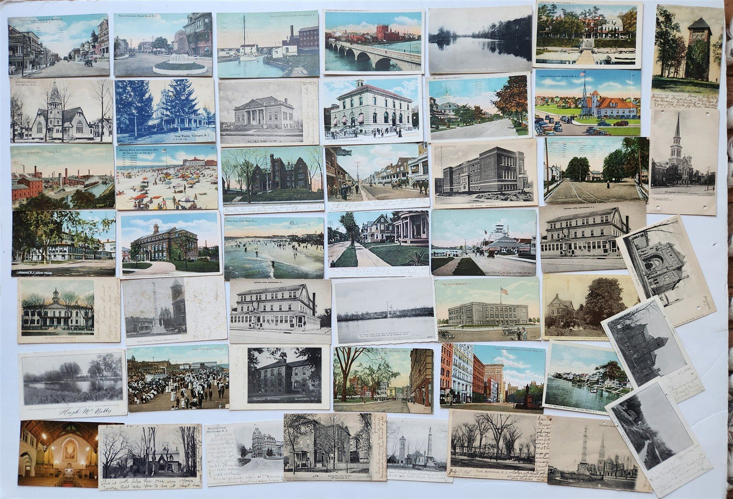 NEW JERSEY NJ lot of 89 ANTIQUE & VINTAGE POSTCARDS