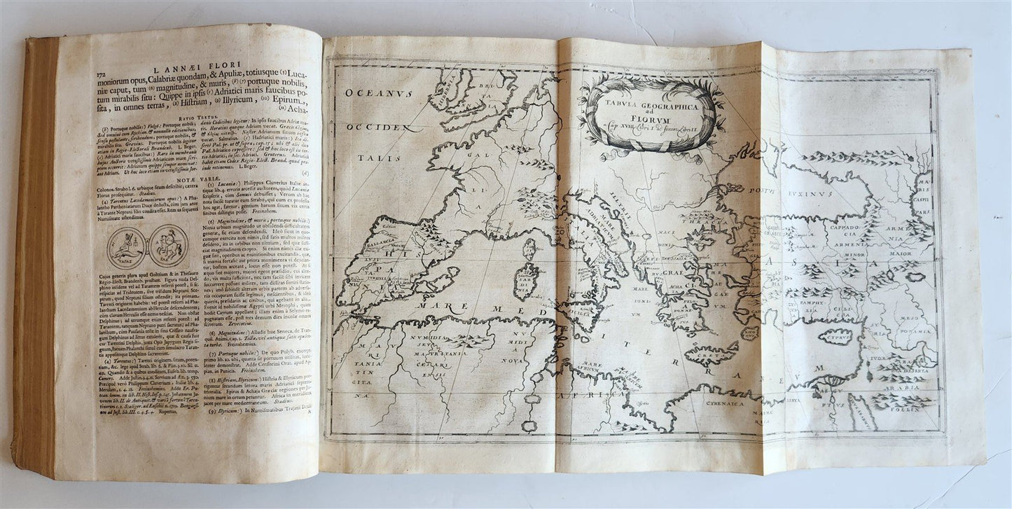 1704 ROMAN HISTORY ILLUSTRATED LARGE FOLIO antique VELLUM BOUND