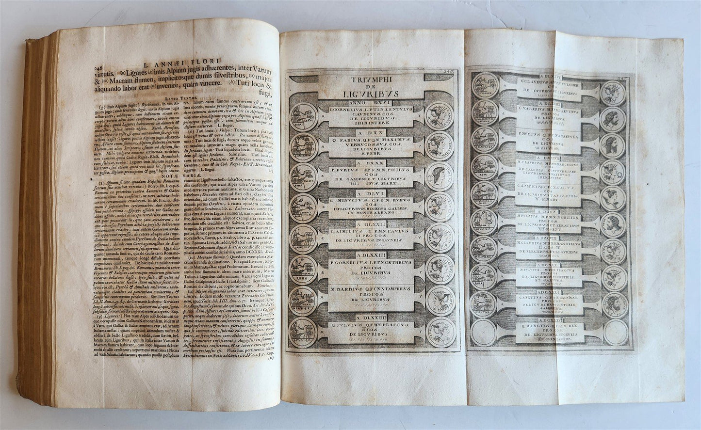 1704 ROMAN HISTORY ILLUSTRATED LARGE FOLIO antique VELLUM BOUND