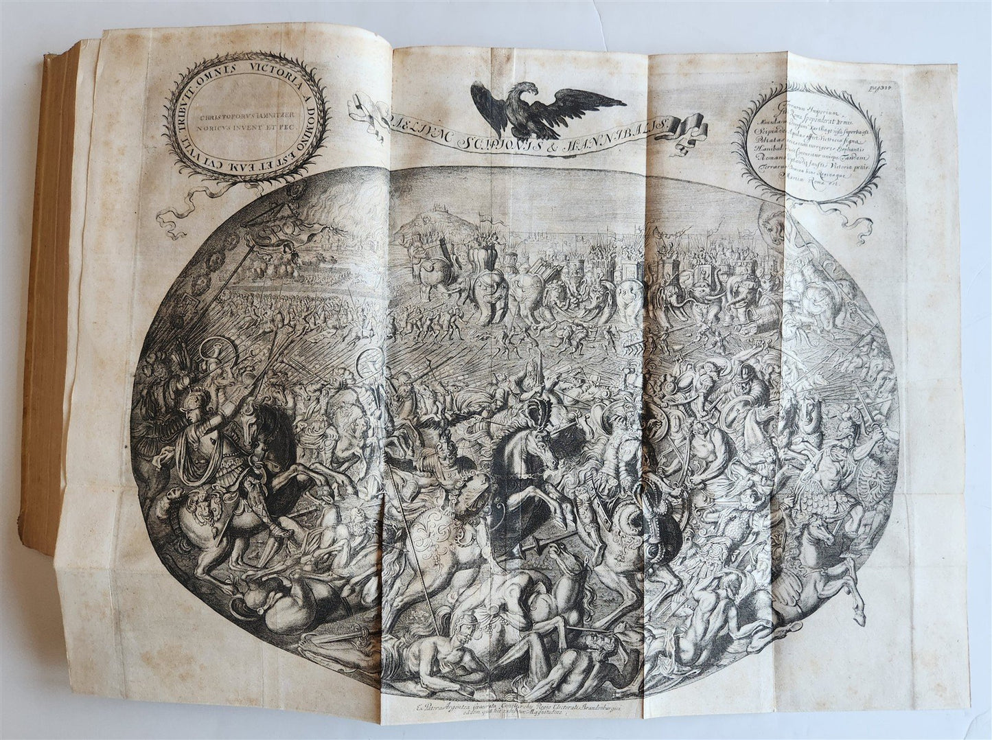 1704 ROMAN HISTORY ILLUSTRATED LARGE FOLIO antique VELLUM BOUND