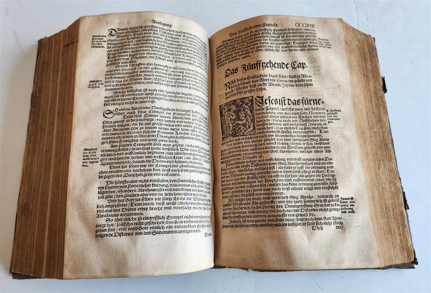 1558 MARTIN LUTHER WORKS PIGSKIN BOUND FOLIO in GERMAN antique