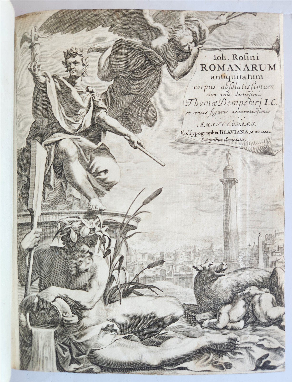 1685 ROMAN ANTIQUTIES antique ILLUSTRATED vellum bound in LATIN