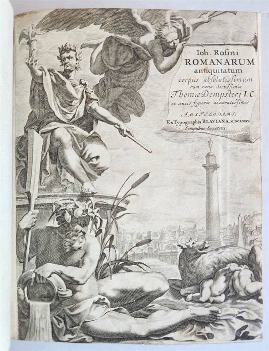1685 ROMAN ANTIQUTIES antique ILLUSTRATED vellum bound in LATIN