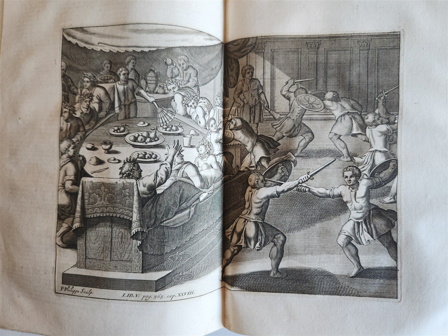 1685 ROMAN ANTIQUTIES antique ILLUSTRATED vellum bound in LATIN