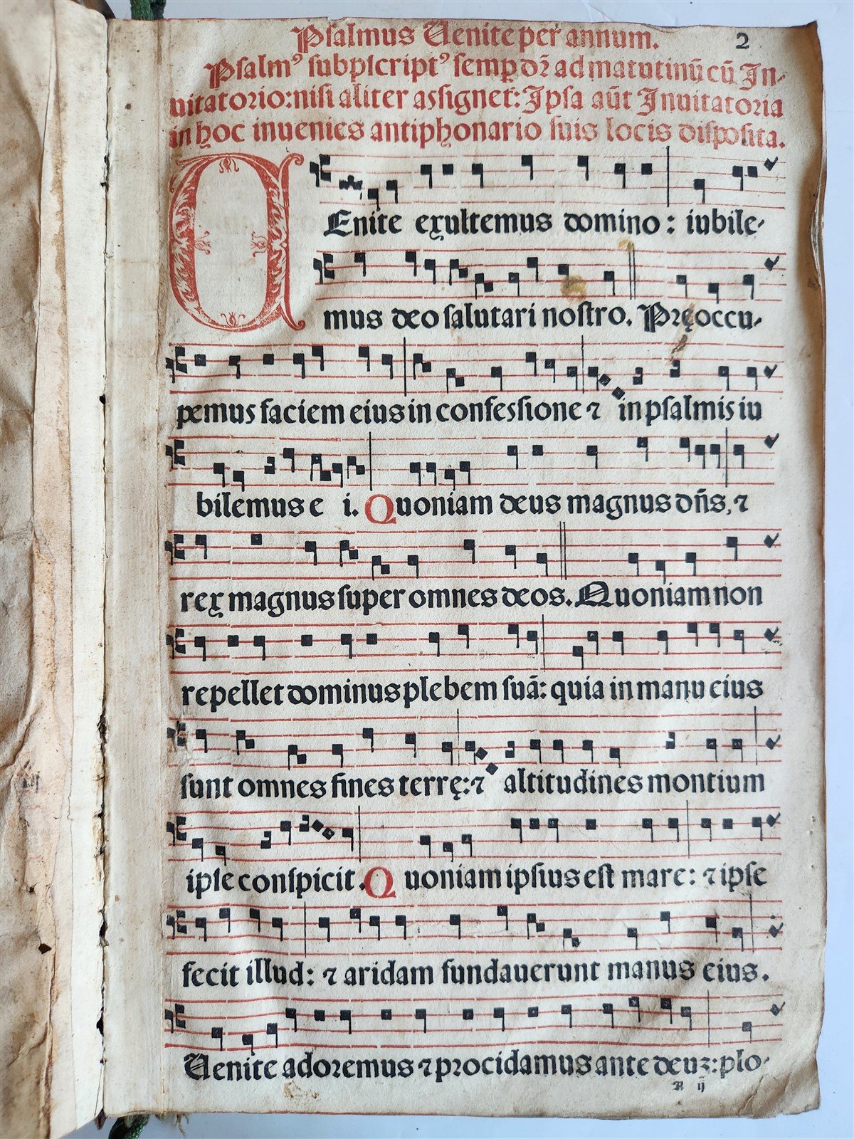 1586 ANTIPHONARIUM ROMANUM antique 16th CENTURY w/ ORIGINAL BINDING