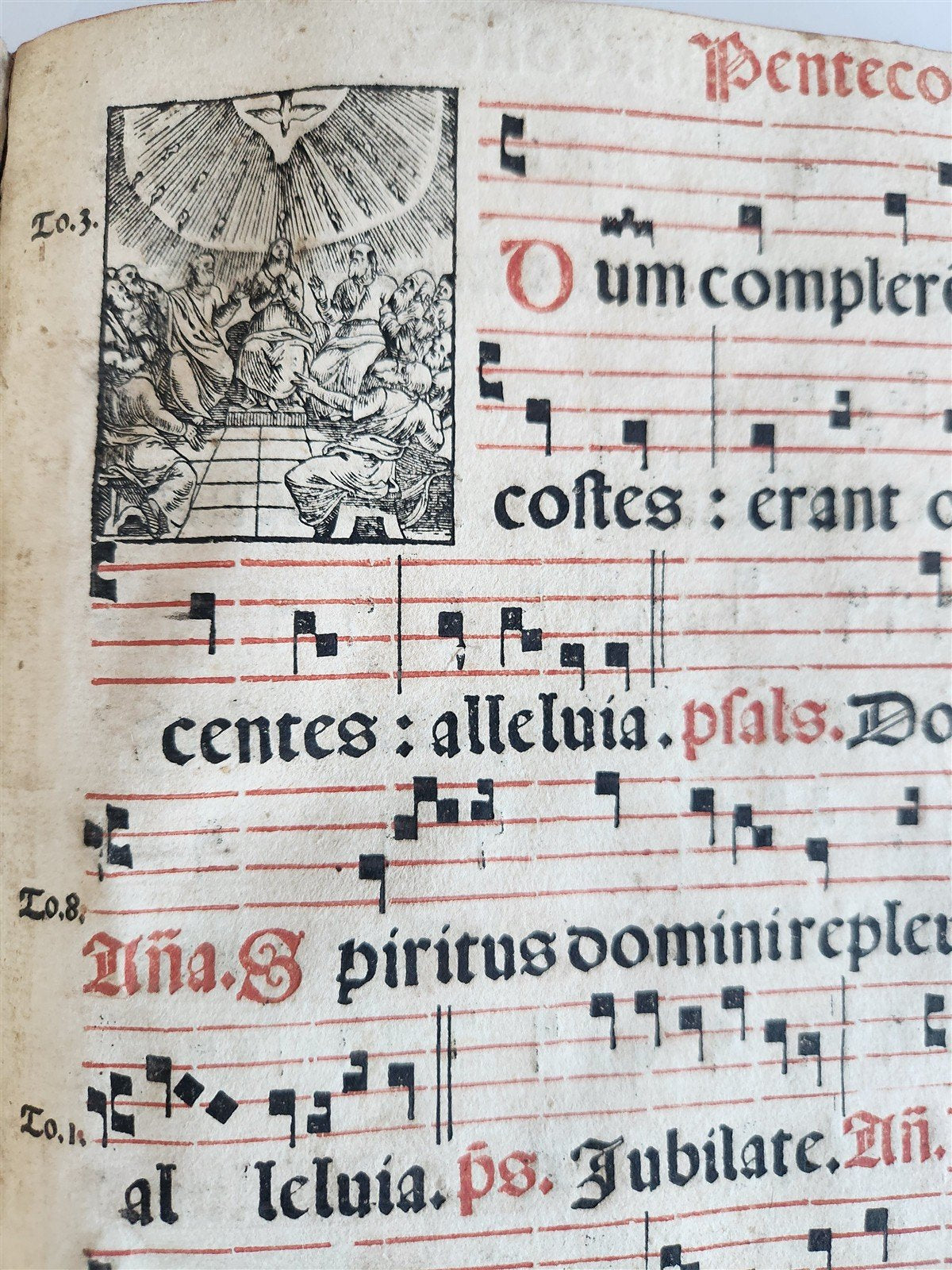 1586 ANTIPHONARIUM ROMANUM antique 16th CENTURY w/ ORIGINAL BINDING