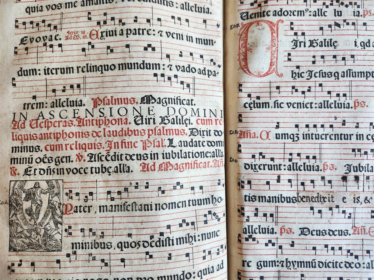 1586 ANTIPHONARIUM ROMANUM antique 16th CENTURY w/ ORIGINAL BINDING