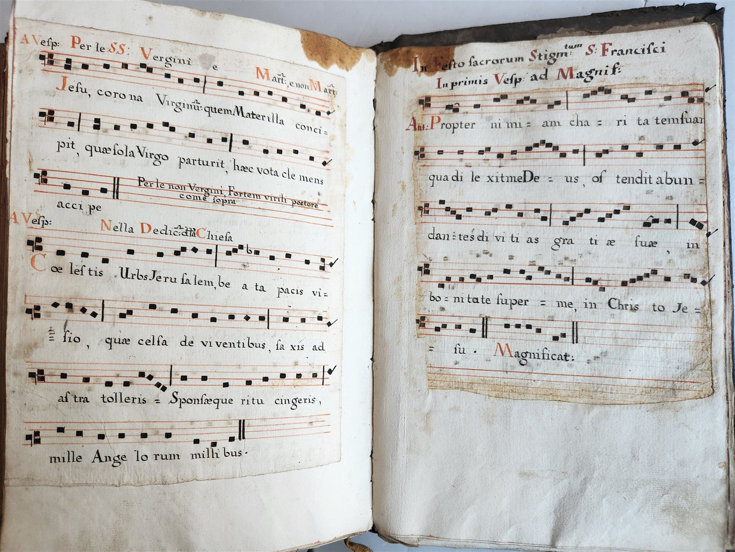 1586 ANTIPHONARIUM ROMANUM antique 16th CENTURY w/ ORIGINAL BINDING