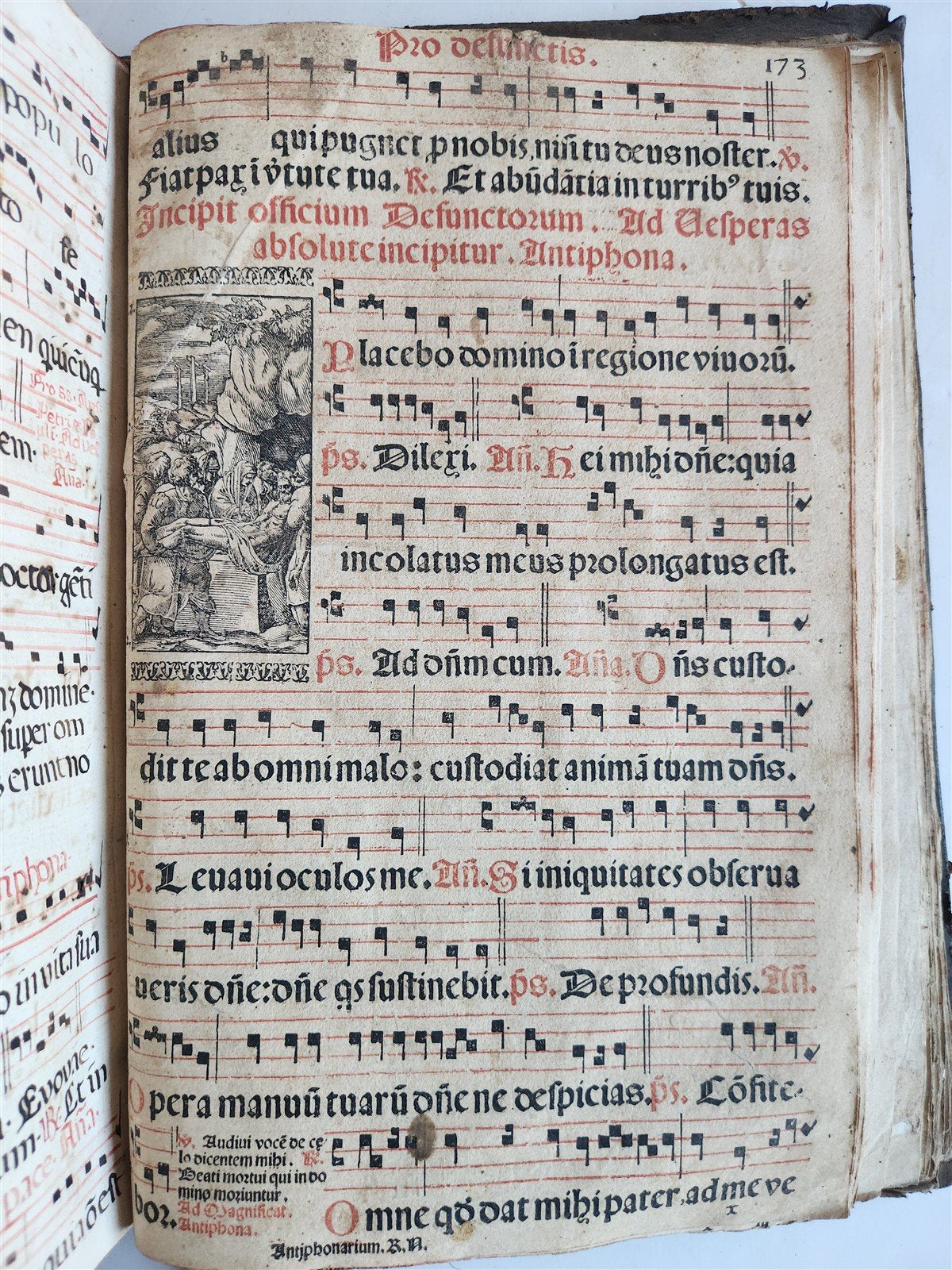 1586 ANTIPHONARIUM ROMANUM antique 16th CENTURY w/ ORIGINAL BINDING