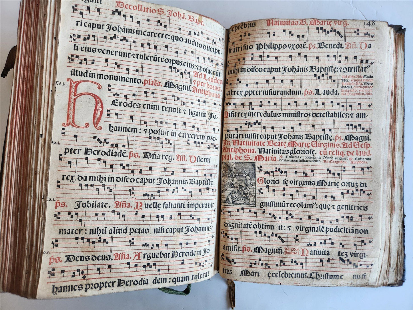 1586 ANTIPHONARIUM ROMANUM antique 16th CENTURY w/ ORIGINAL BINDING