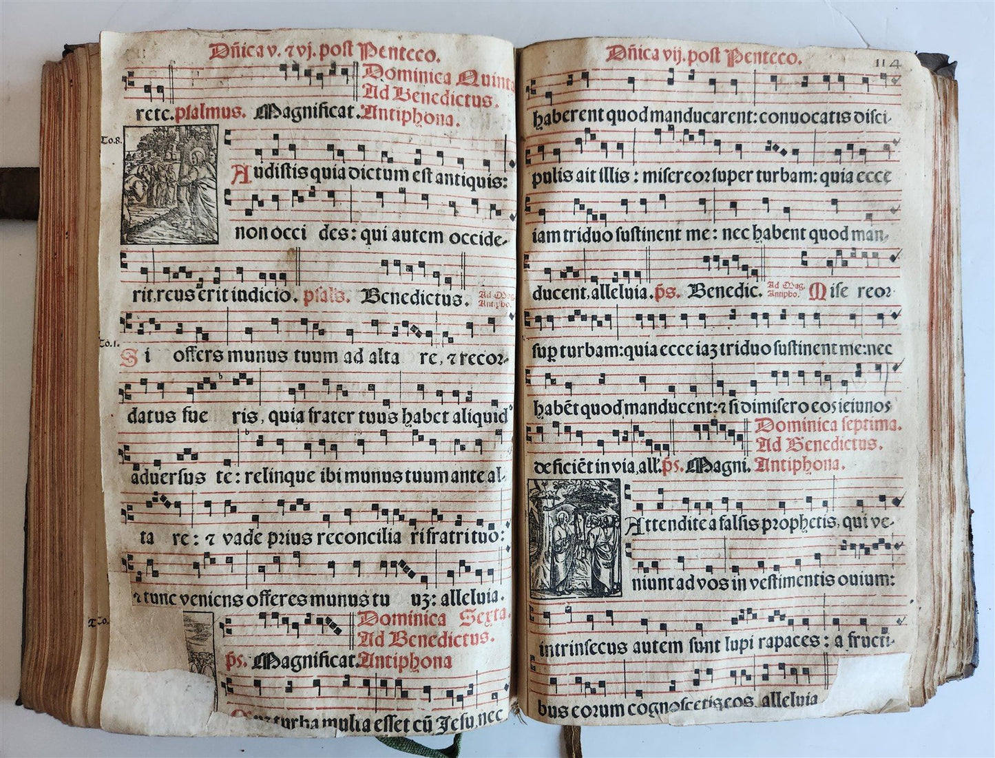 1586 ANTIPHONARIUM ROMANUM antique 16th CENTURY w/ ORIGINAL BINDING