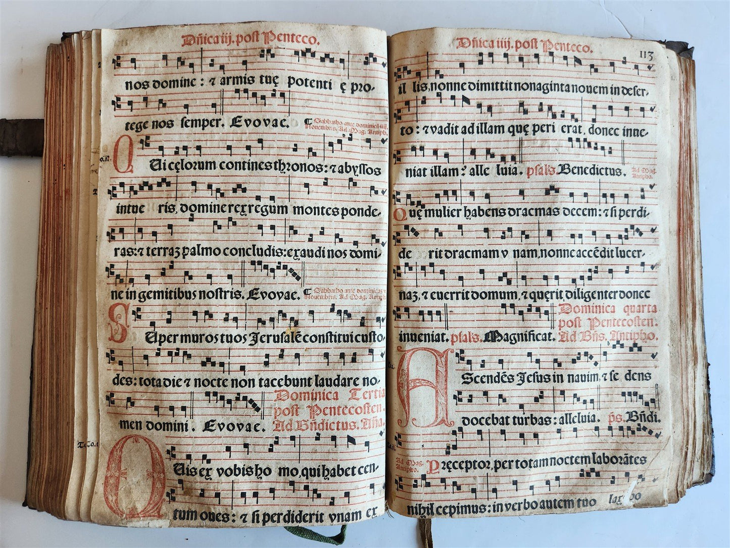 1586 ANTIPHONARIUM ROMANUM antique 16th CENTURY w/ ORIGINAL BINDING