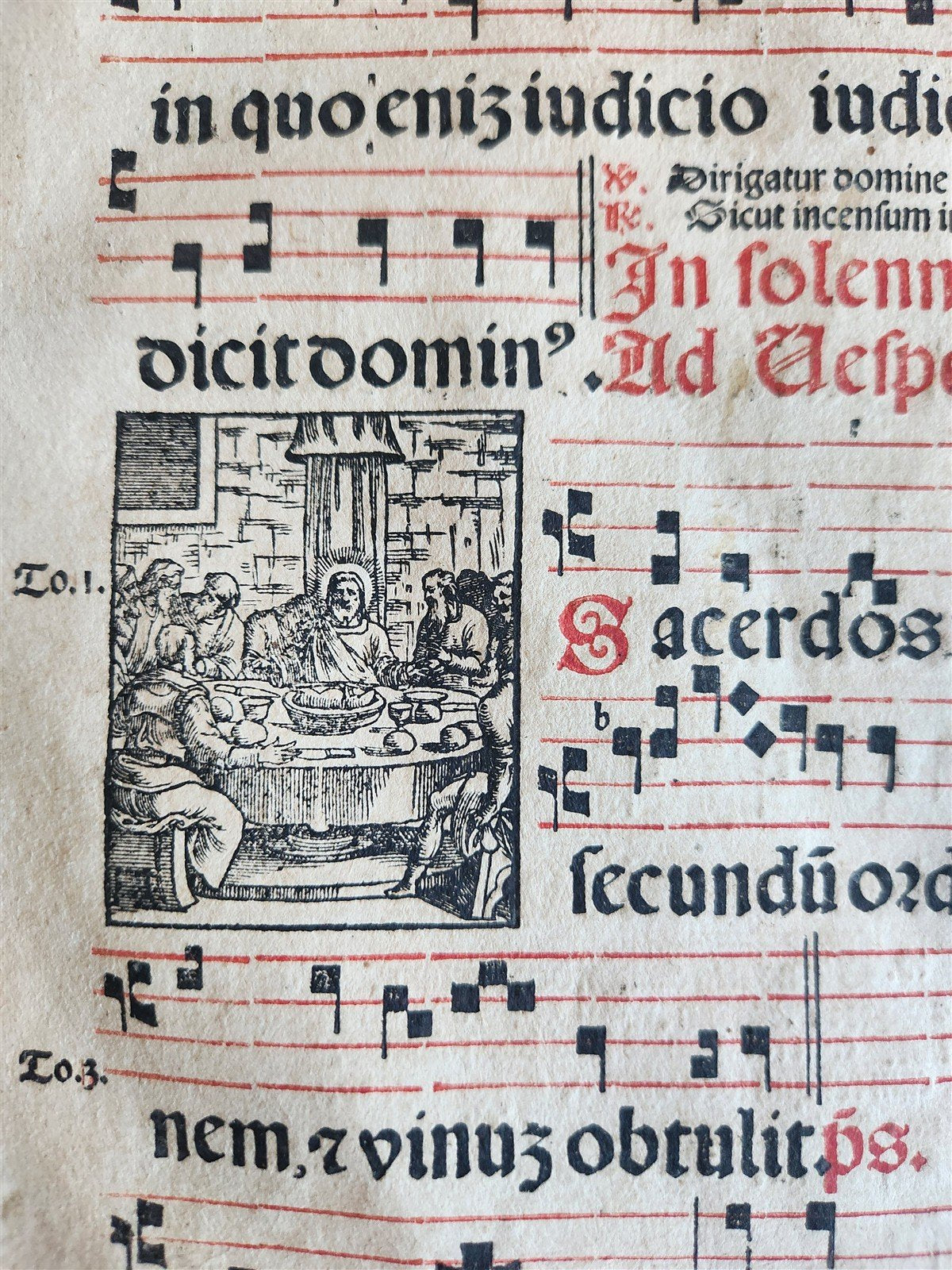1586 ANTIPHONARIUM ROMANUM antique 16th CENTURY w/ ORIGINAL BINDING