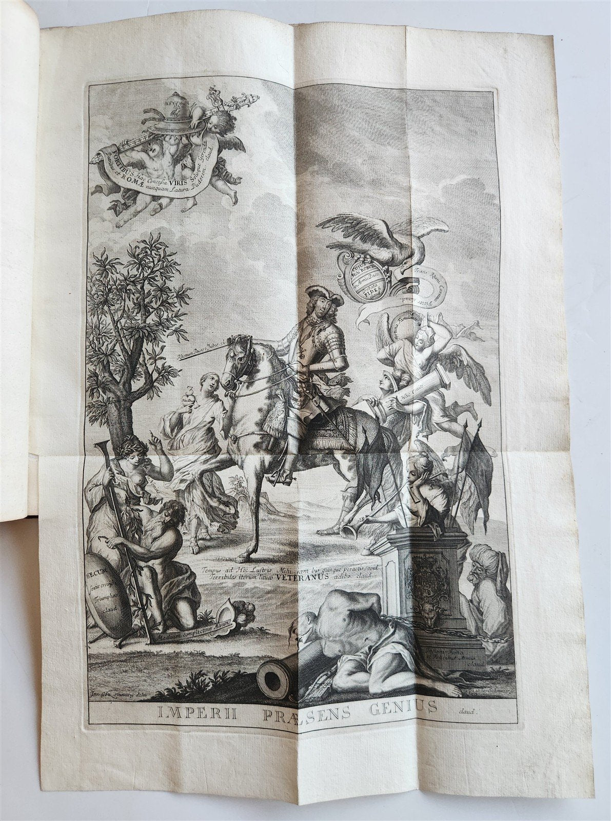 1735 PRINCE EUGENE of SAVOY AUSTRIAN FELDMARCHALL DEEDS antique ILLUSTRATED