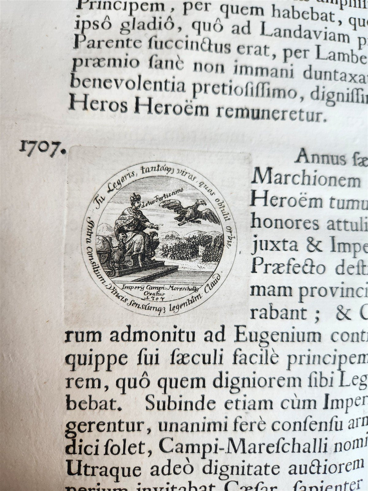 1735 PRINCE EUGENE of SAVOY AUSTRIAN FELDMARCHALL DEEDS antique ILLUSTRATED