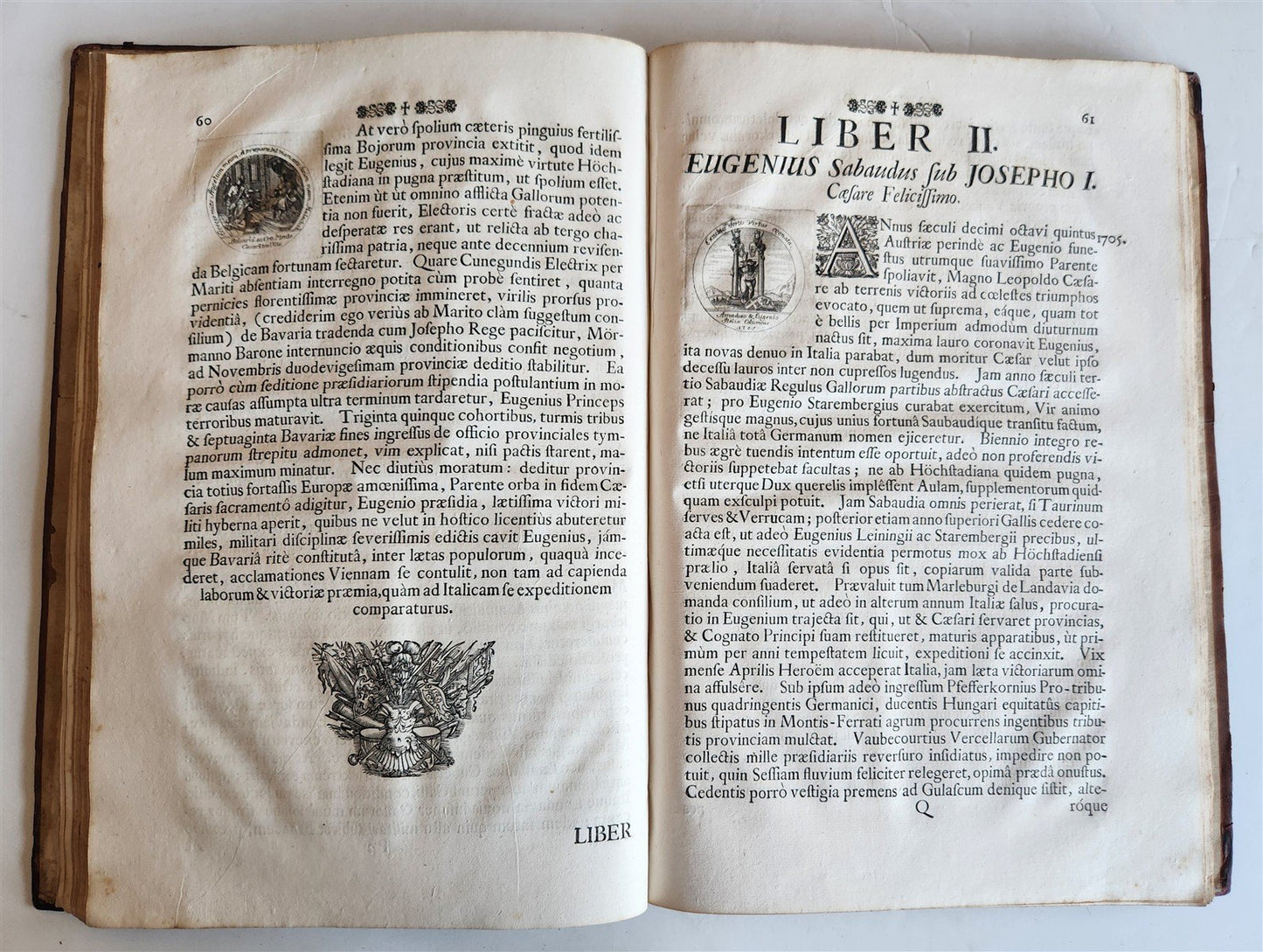 1735 PRINCE EUGENE of SAVOY AUSTRIAN FELDMARCHALL DEEDS antique ILLUSTRATED