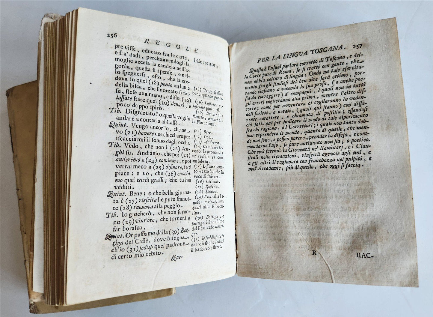 1721 TREATISE on DIALECTS of TUSCAN & VULGAR LATIN antique 2 VOLUMES