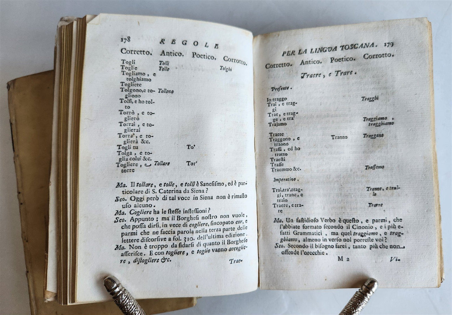 1721 TREATISE on DIALECTS of TUSCAN & VULGAR LATIN antique 2 VOLUMES