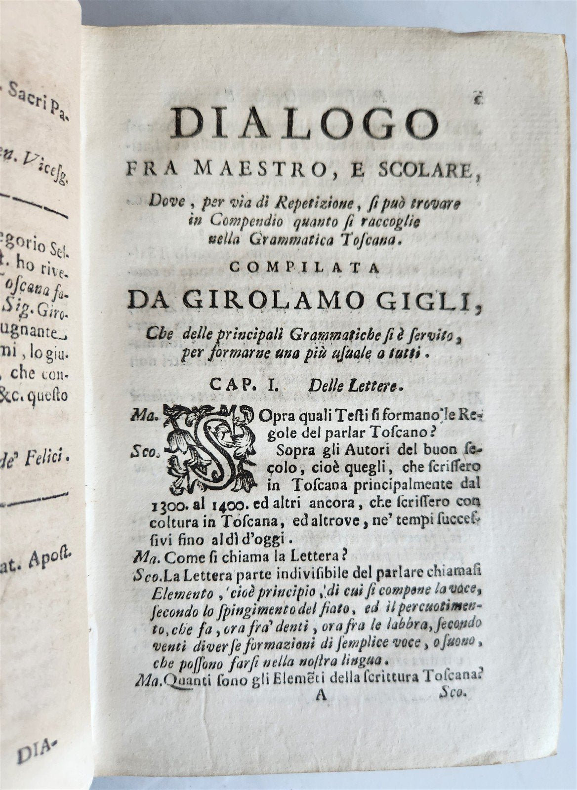 1721 TREATISE on DIALECTS of TUSCAN & VULGAR LATIN antique 2 VOLUMES